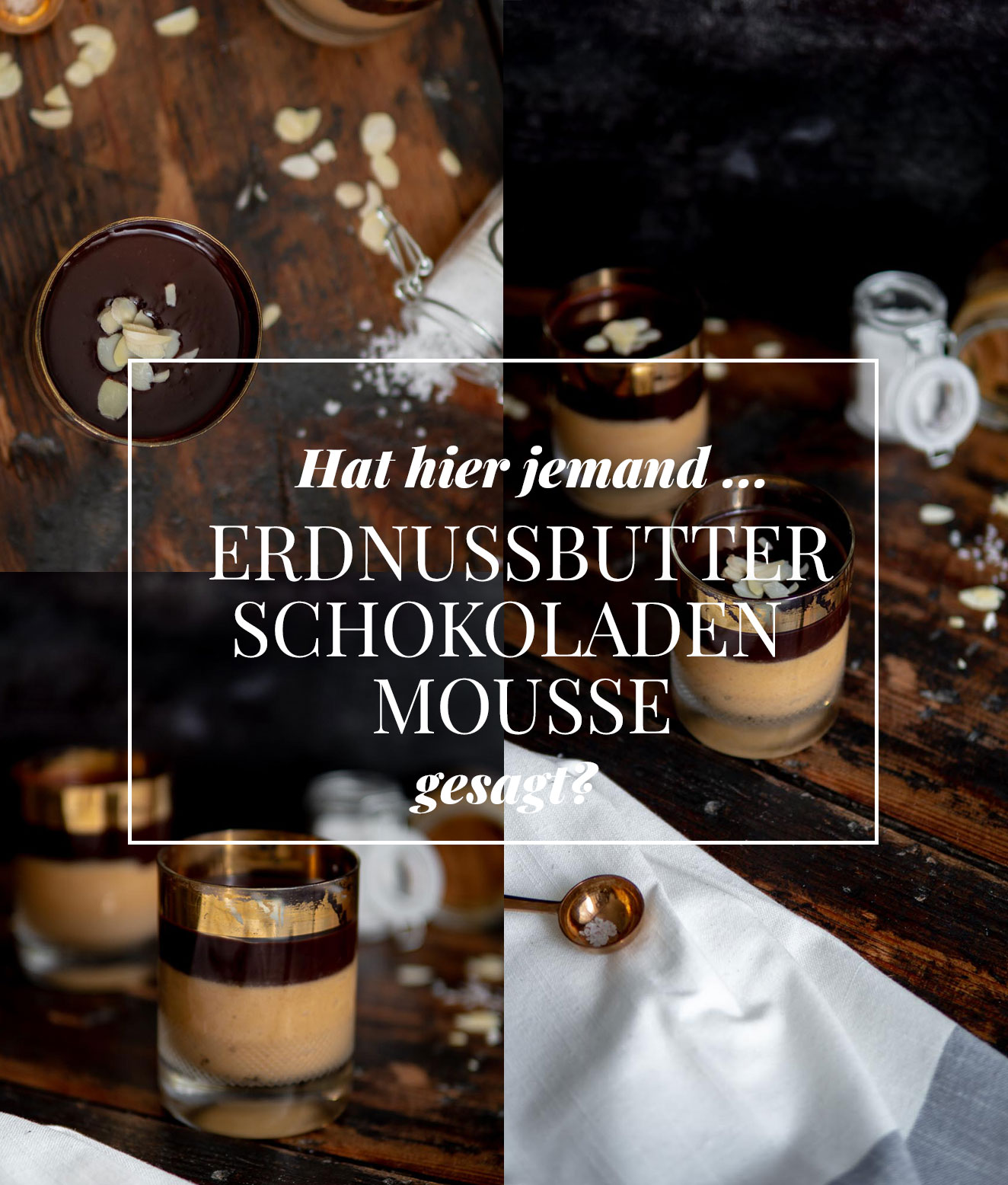 Veganes Erdnussbutter-Schokoladen Mousse